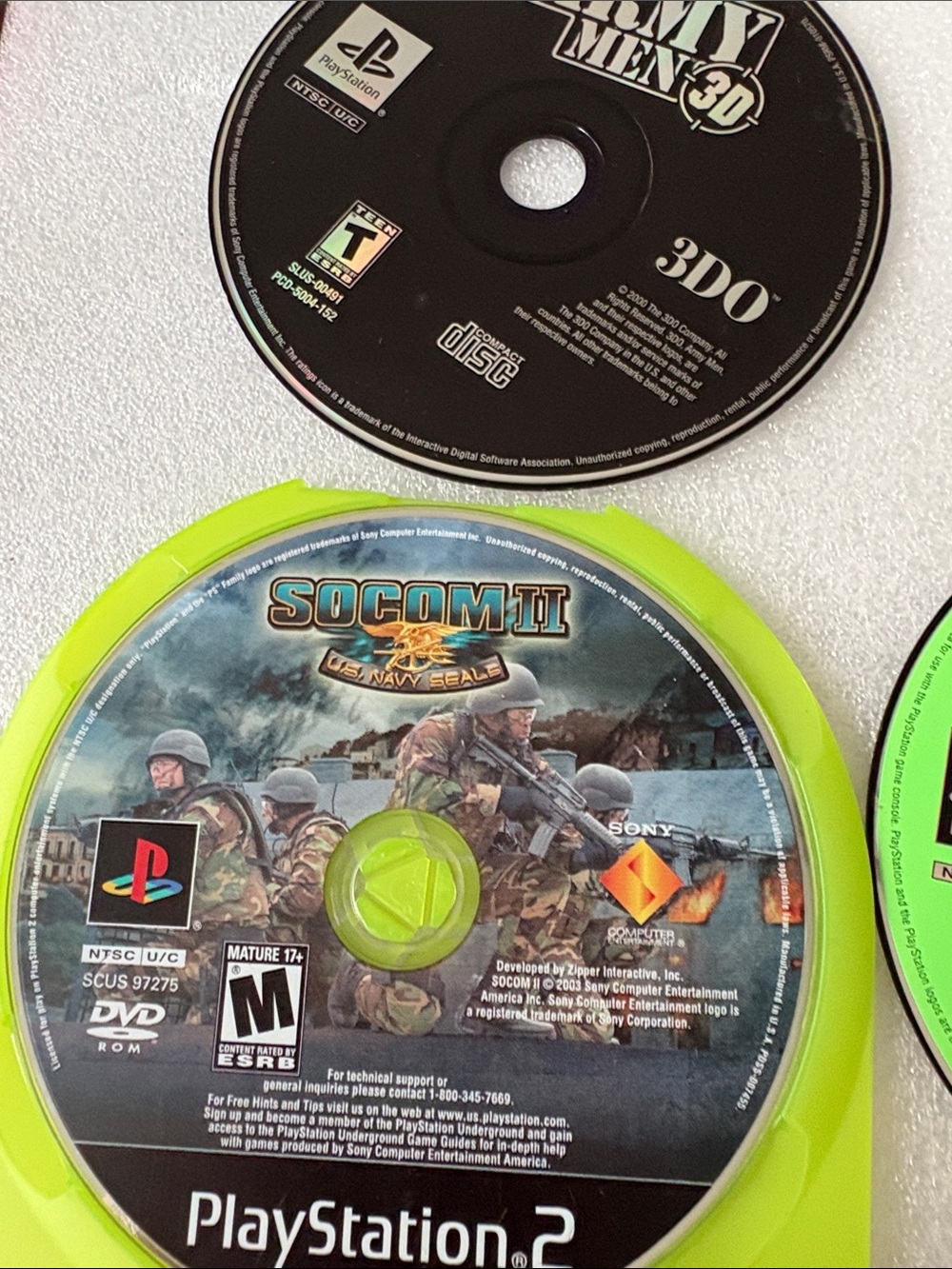 Sony PlayStation 2 SOCOM II Disc - Black Label with Neon Green Tray